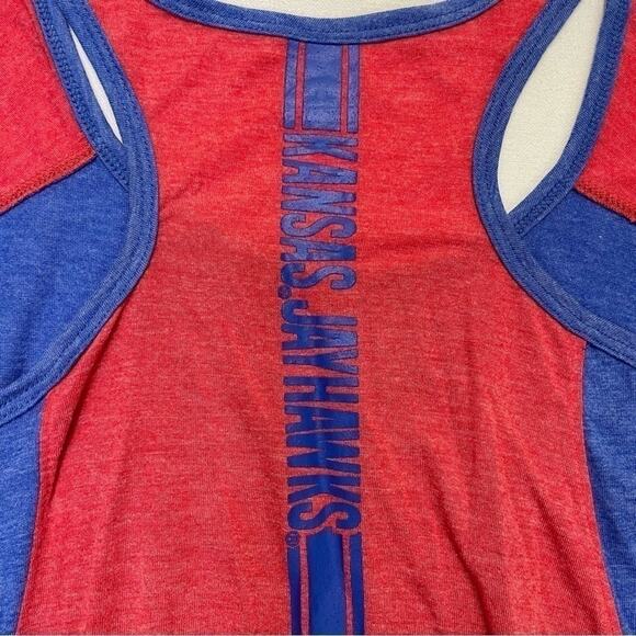 KU Jayhawks Tank Top Size XL Royal blue red racerback Kansas University sporty - Picture 7 of 8